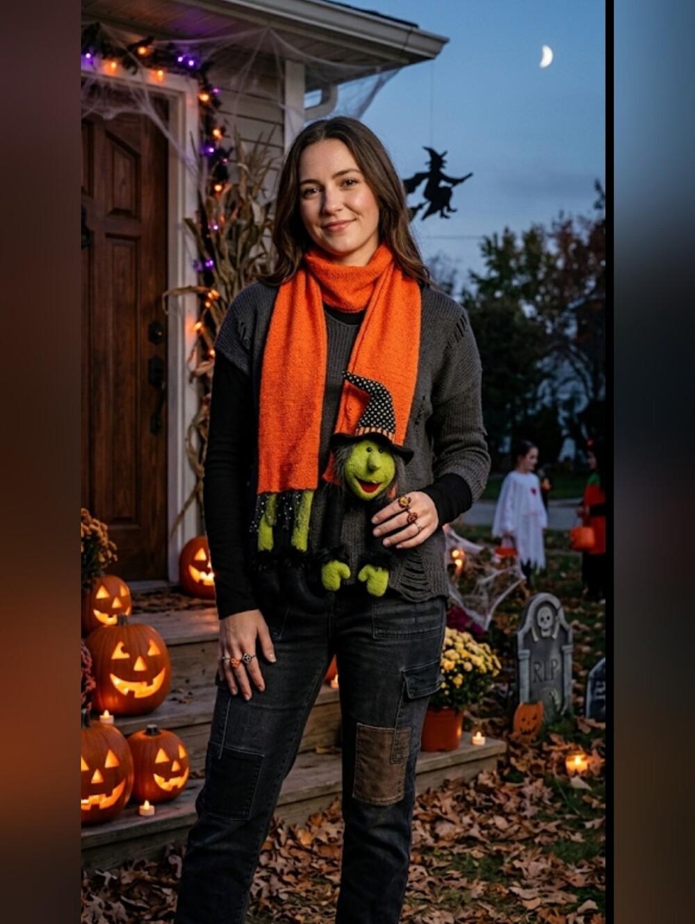 Scarf Halloween Theme Witch